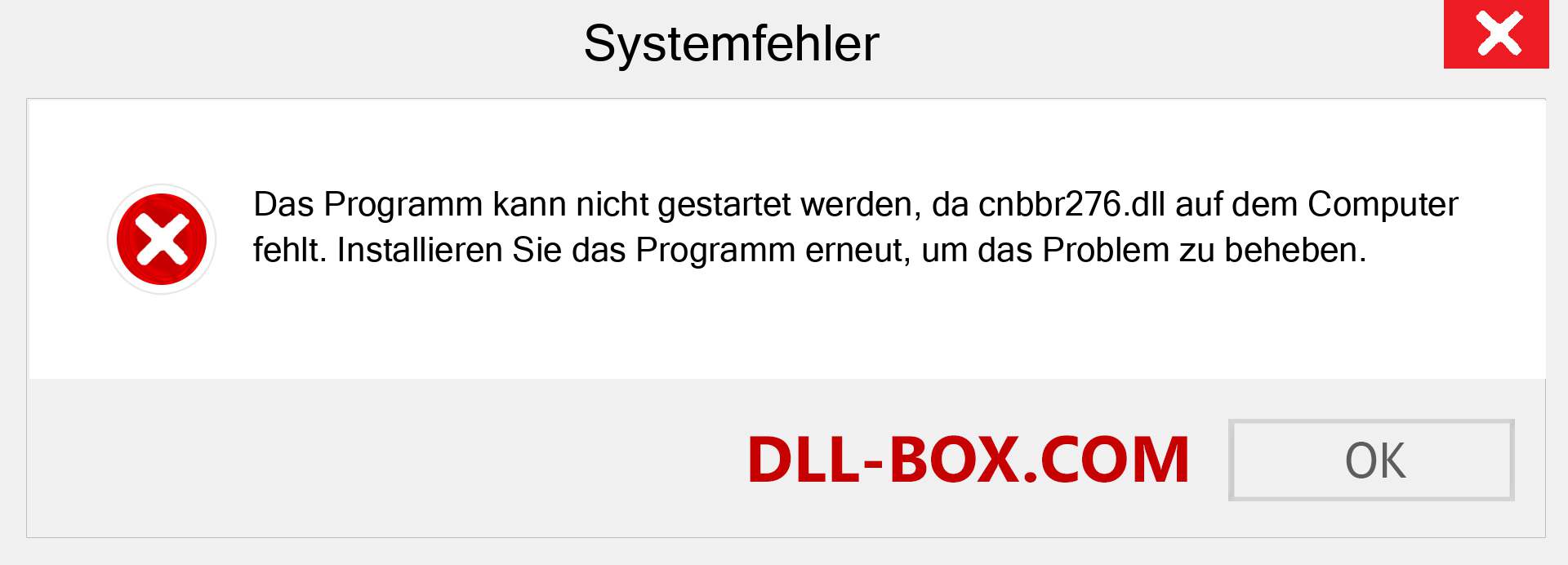 cnbbr276.dll-Datei fehlt?. Download für Windows 7, 8, 10 - Fix cnbbr276 dll Missing Error unter Windows, Fotos, Bildern